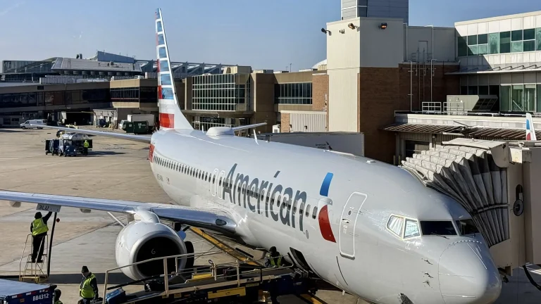 American Airlines Plane Catches Fire